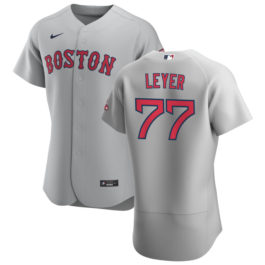 Boston Red Sox #77 Robinson Leyer Men Nike Gray Road 2020 Authentic Team MLB Jersey->boston red sox->MLB Jersey